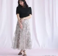 Ruwan yu 花柄刺繍チュールスカートのサムネイル