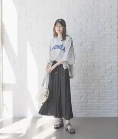値下げ！新品タグ付き グローバルワーク サラサラリラックス ワイドパンツ