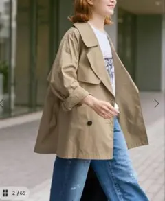 スピック&スパン　C/Pミドル丈トレンチコート