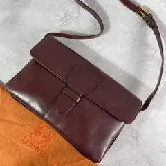 袋付き✨ロエベ ショルダーバッグ アナグラム レザー 紫系