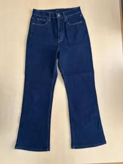 ユニクロ　ダークブルー　フレアデニム　サイズ25