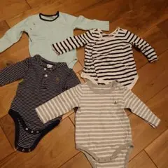 babyGap ストライプロンパース 6-12ヶ月　4点セット売り