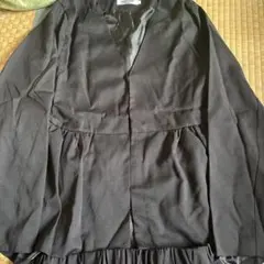 【即日発送】ペプラム パンツスーツ セットアップ 黒　セレモニー　卒業式　入学式