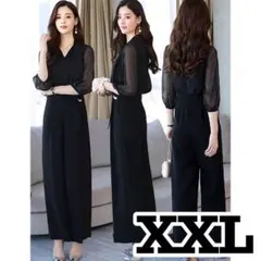 ⭐️トレンド♡大きいサイズ オールインワン⭐️新品 再入荷分 XXL 黒 ブラック