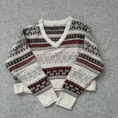 niko and ... Vネック柄編みニット