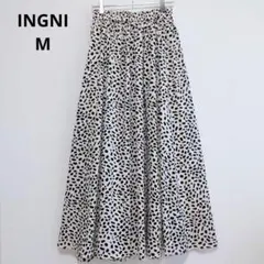 イング　ギャザースカート ロング フレア ダルメシアン柄　Mのサムネイル