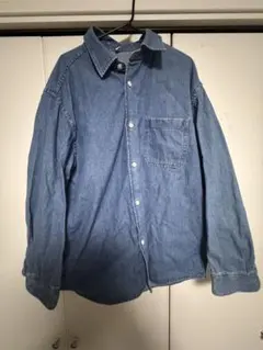 GU デニムオーバーサイズシャツ ブルー L