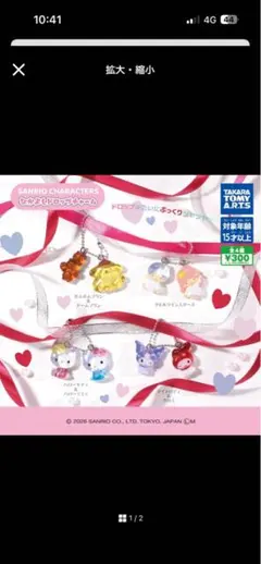 サンリオキャラクターズ　なかよしドロップチャーム