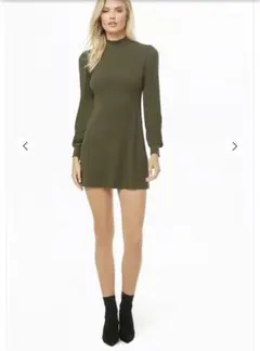 forever21 ハイネックワンピ ロングスリーブ