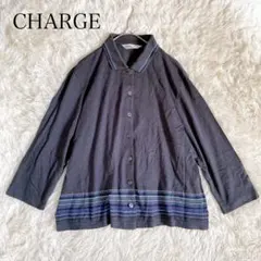 チャージ　トップス　ブラウス　長袖　刺繍　L 綿　レーヨン　混　日本製　レナウンのサムネイル
