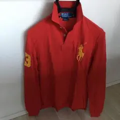 ラルフローレン ポロシャツ メンズS相当 レッドxイエロー 美品