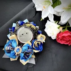 痛ロゼット 青×ゴールド