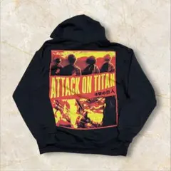 【進撃の巨人スウェット アニメ US古着 両面プリント パーカー メンズ】