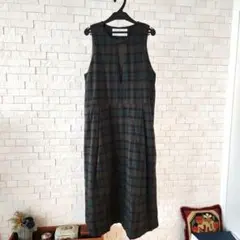 ジャンパースカート ひざ丈ワンピース