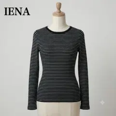 IÉNA イエナ リブボーダー長袖カットソー M相当 ブラック×ホワイト　秋服のサムネイル