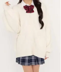 WEGO スクールカーディガン アイボリー L