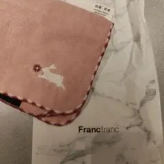 Francfranc タオルハンカチ ラビット＆フラワー ピンクのサムネイル