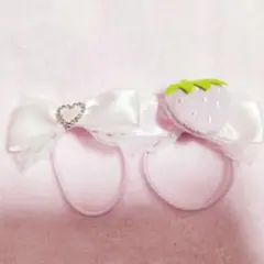 ♡いちごとはーとのりぼんへあごむ♡ 平成女児 量産型 地雷系