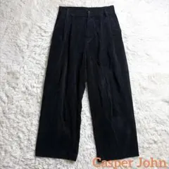 Casper John コーデュロイ　ワイドパンツ　ブラック