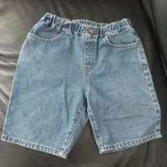 ユニクロ デニムハーフパンツ Mサイズ ブルー　125 〜135センチ
