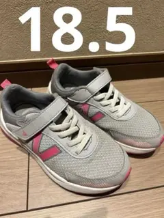 New Balance キッズ スニーカー グレー/ピンク18.5cm