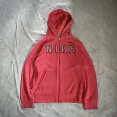 old nike center logo zip up hoodie pink