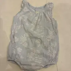 PETIT BATEAU 花柄ロンパース 74cm 水色