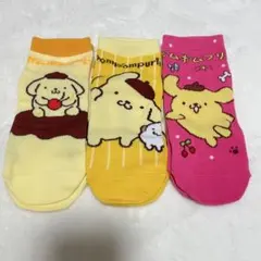 ポムポムプリン 接触冷感加工　靴下　ハッピーバッグ　3足セット　しまむらのサムネイル