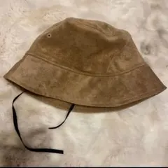 スウェード風　バケットハット　ブラウン　フリーサイズ