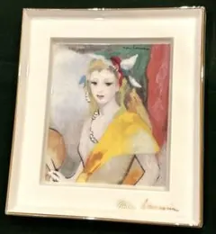 ビーズアート 東郷青児 現状品 額装 絵画 女性画 美人画 昭和レトロ