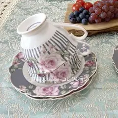 【２客セット】 2人用 コーヒーカップセット 薔薇 コーヒー 紅茶 食器 上品