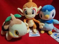 ポケモンセンター　ぬいぐるみ　アチャモ　ナエトル　ヒコザル　ポケモン
