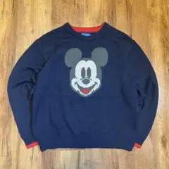 Disney東京ディズニーリゾートミッキーマウスニットセーターネイビーレトロ　L