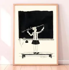 アート　ポスター　モノクロ　スクール　ミッドセンチュリー　インテリア　シンプル