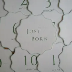 ④ マンスリーカード 月齢フォト ニューボーン 緑 月齢カード グリーン