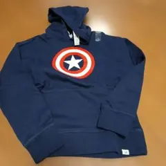 キャプテン・アメリカ フード付き裏起毛パーカー 140cm