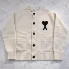 極美品 AMI DE COEUR ハートAロゴ ニットカーディガン S 近年 白のサムネイル