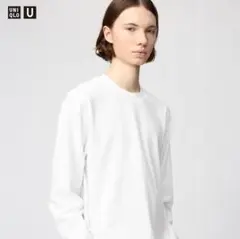 ユニクロU エアリズムコットンクルーネックTシャツ 白 L