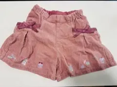 【美品】メゾピアノ ピンク コーデュロイ キュロットスカート 120 女の子