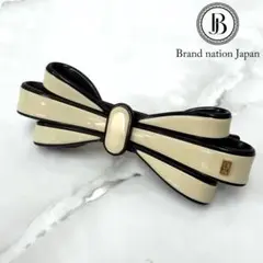 美品 アレクサンドルドゥパリ バレッタ リボン ブラック アイボリー