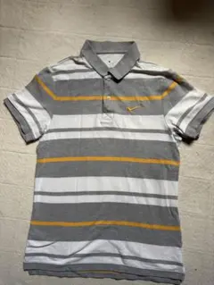 Nike ストライプポロシャツ グレー/ホワイト/イエロー