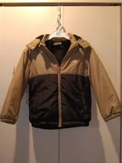 120cm フード付き中綿ジャケット ベージュ・黒