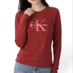 Calvin Klein Jeans CKロゴ ロンT 長袖 S 赤 綿100%のサムネイル