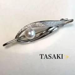 美品☆TASAKI タサキ ブローチ 本真珠 パール シルバー 1珠 刻印