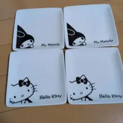 My Melody & Hello Kitty プレート 4枚セット　12cm