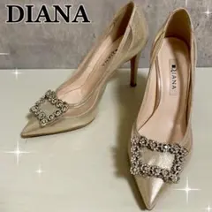 DIANA ダイアナ ビジューバックル パンプス ゴールド メッシュ ヒールのサムネイル