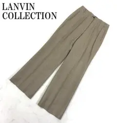 LA4409 ランバンコレクション プレス入り スラックスパンツ ベージュ 40