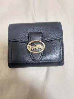 COACH(コーチ)ブラックレザー 二つ折り財布