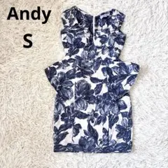Andy キャバドレス　ナイトドレス　ミニ　ボタニカル柄　S