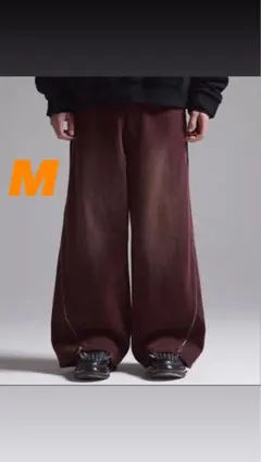 【GRANCY】Zip Design Buggy DenimPants 赤